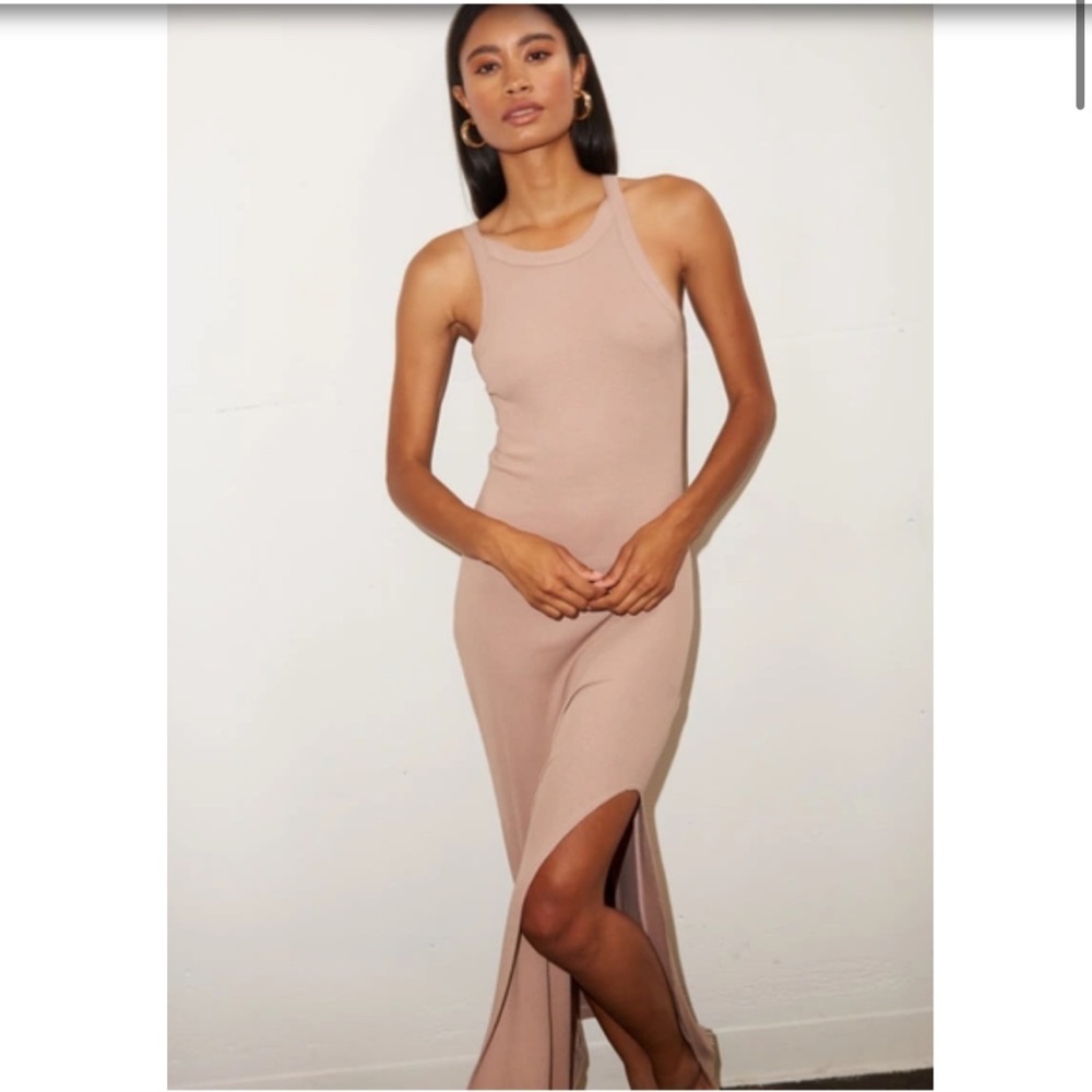 LNA Candi Rib Dress In Nude